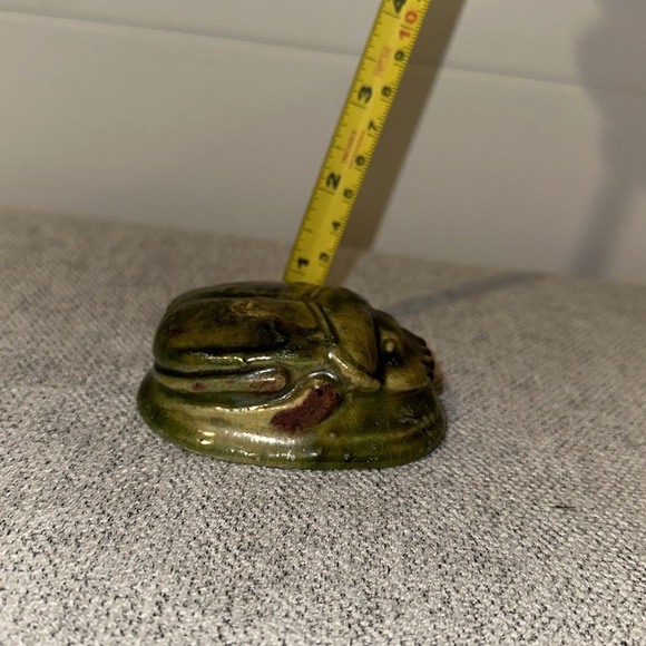 EGYPTIAN Heart Scarab, Green Glaze 3” - Picture 8 of 8
